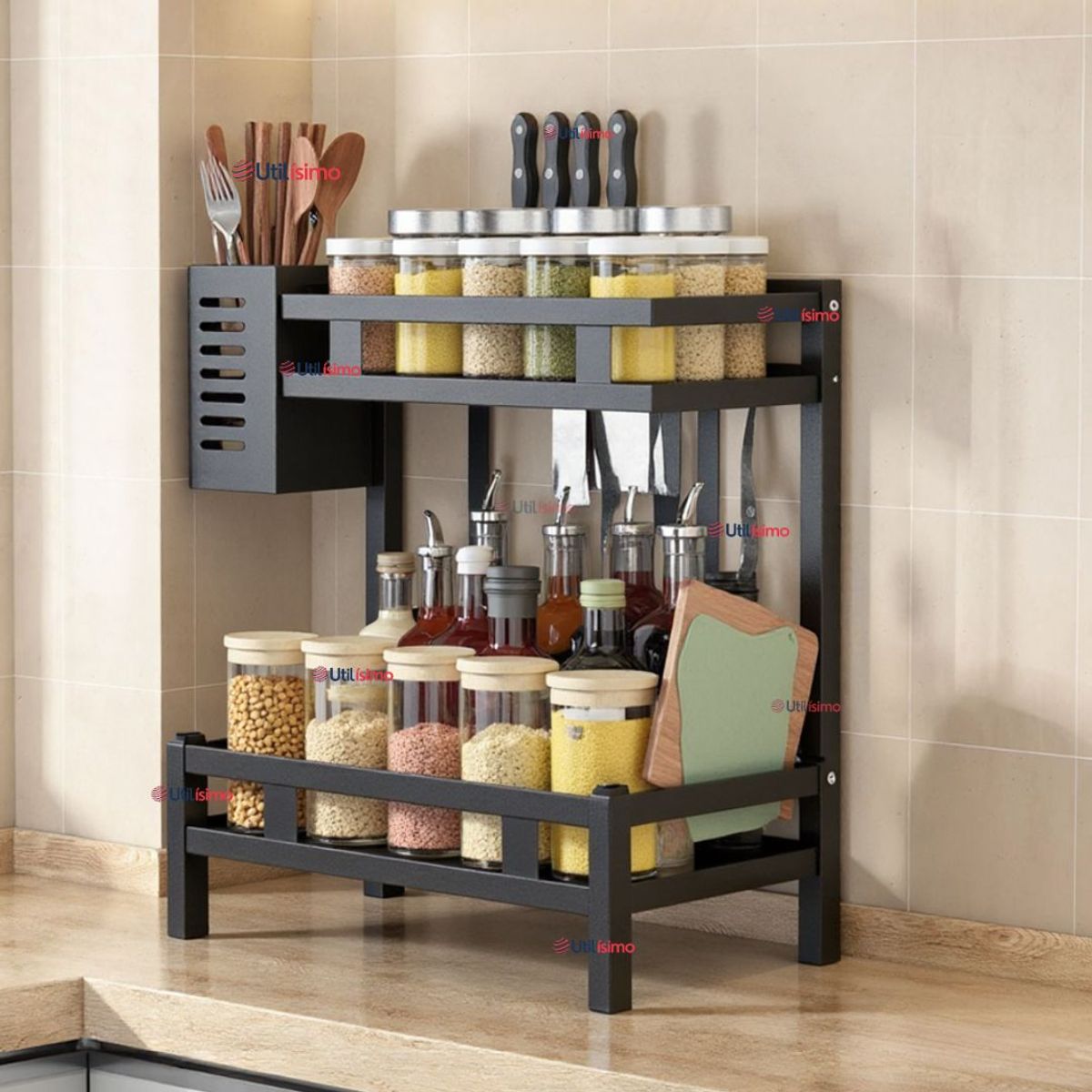 LINE - Estante Organizador Para Especias Cocina Especiero 2 Niveles