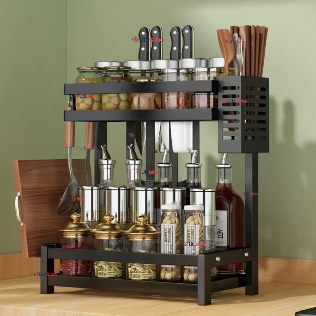 LINE - Estante Organizador Para Especias Cocina Especiero 2 Niveles