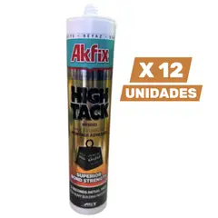 AKFIX - Pack x12 Adhesivo Montaje High Tack Extra Fuerte 350KG 290ml Blanco