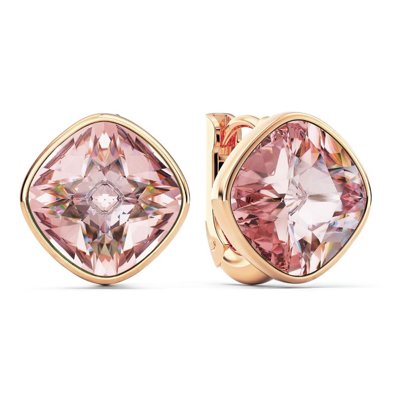 BLOOM CRYSTAL - Aros Cushion 12 mm Cristal Rosa Vintage Baño Oro Rosa
