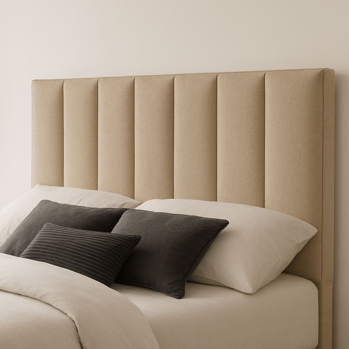 GENERICO - Respaldo De Cama 2 Plazas Beige Turin Lino