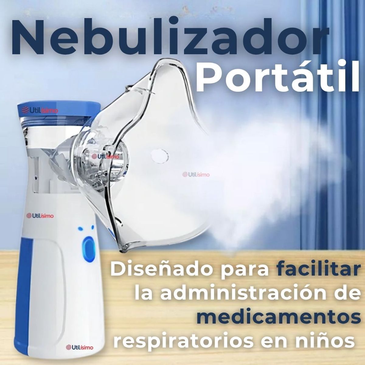 LINE - Nebulizador Portátil Batería Recargable Mesh Vaporizador Niños Adultos