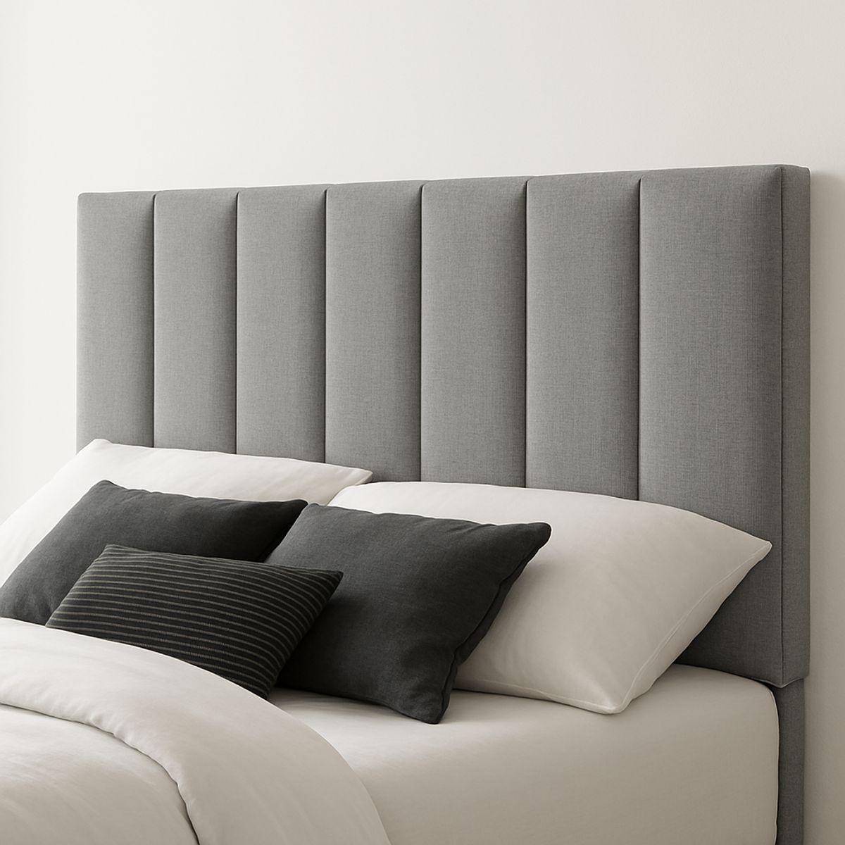 GENERICO - Respaldo De Cama 2 Plazas Gris Claro Turin