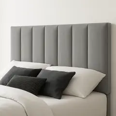 GENERICO - Respaldo De Cama 2 Plazas Gris Claro Turin