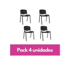GENERICO - Silla SLL002-N Marca Genérica Restaurant Iso PP Silla Visita 4 Unidades Negro