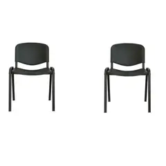 GENERICO - Silla para Visita Pack de 2 Unidades Negro Plast