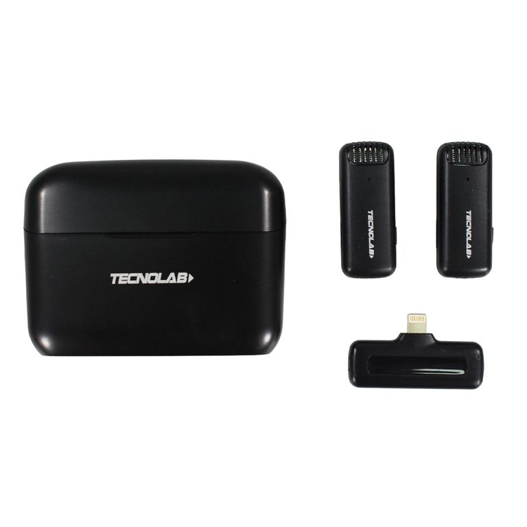 Kit Microfonos Duales Lavalier Inalambricos 25mts HD - PS