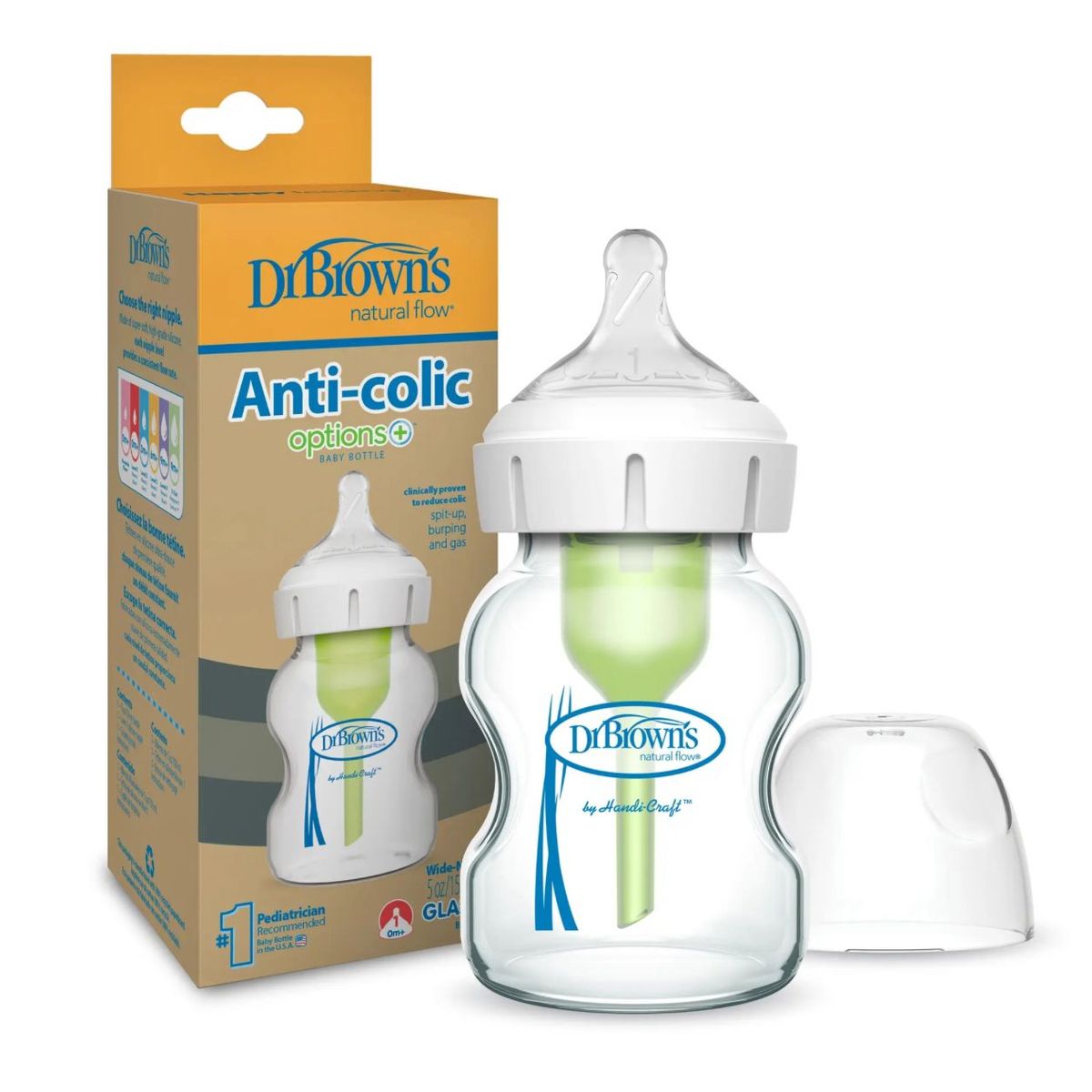 DR BROWNS - Mamadera Boca Ancha Options+ Vidrio 150ml Dr Browns