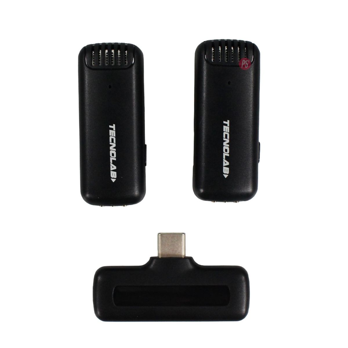 TECNOLAB - Micrófonos Lavalier Dual Inalámbricos Tipo C HD 25mts - PS