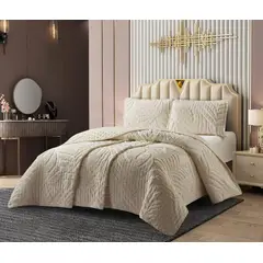 GENERICO - Cobertores Quilts Verano con Bordados en alto relieve técnica Tufting