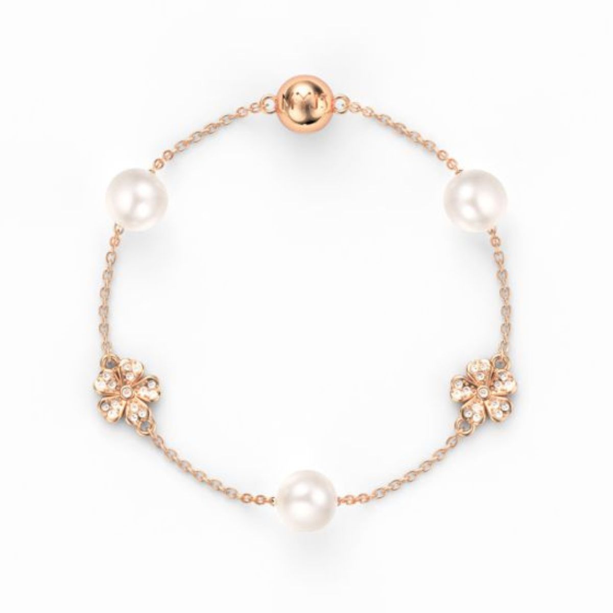 BLOOM CRYSTAL - Pulsera Cherry Blossom con Perlas y Baño Oro Rosa