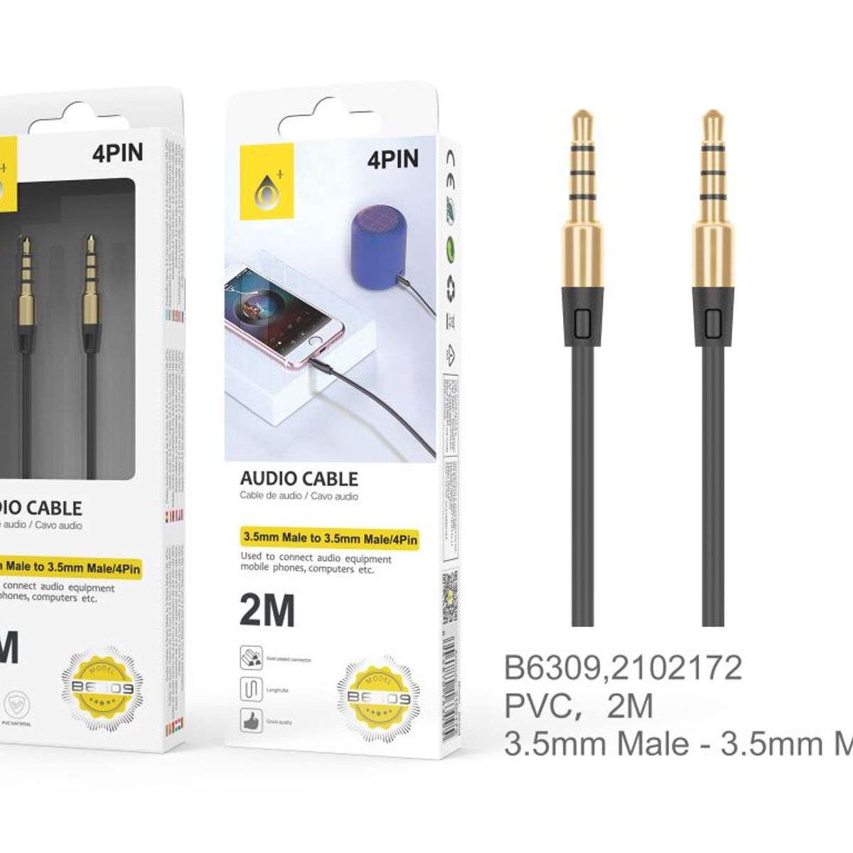 ONEPLUS - Cable Audio OnePlus B6309 4-pin + 2 metros