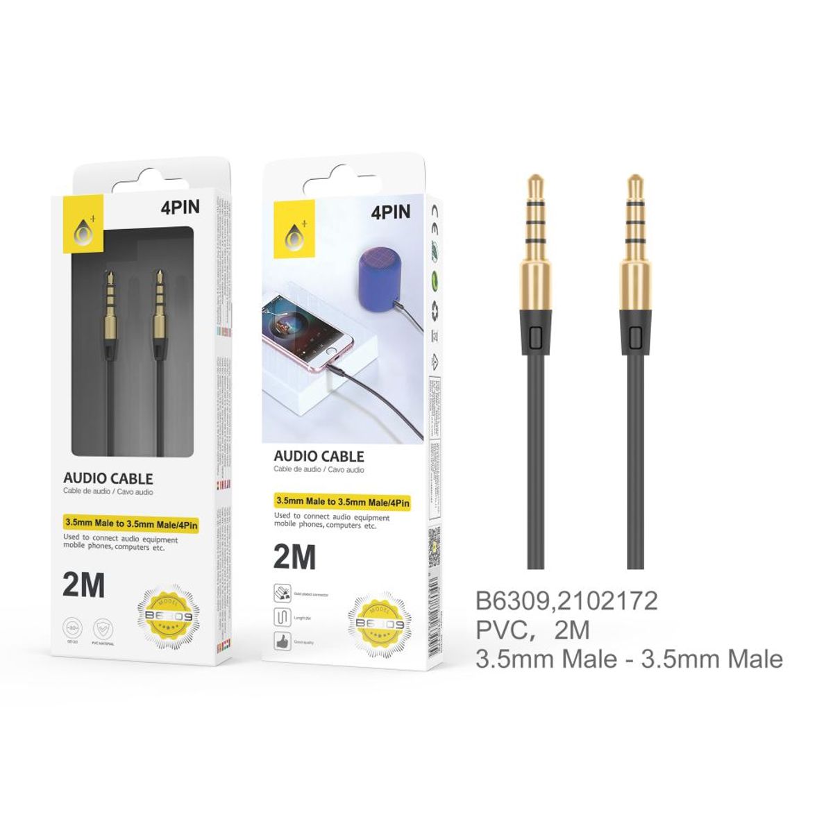 ONEPLUS - Cable Audio OnePlus B6309 4-pin + 2 metros