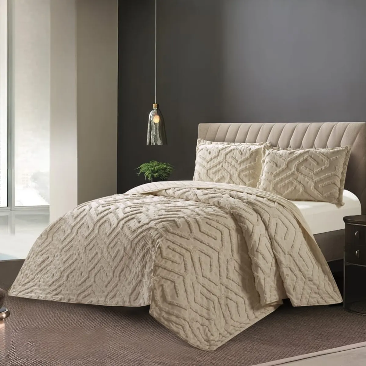 GENERICO - Cobertores Quilts Verano con Bordados en alto relieve técnica Tufting