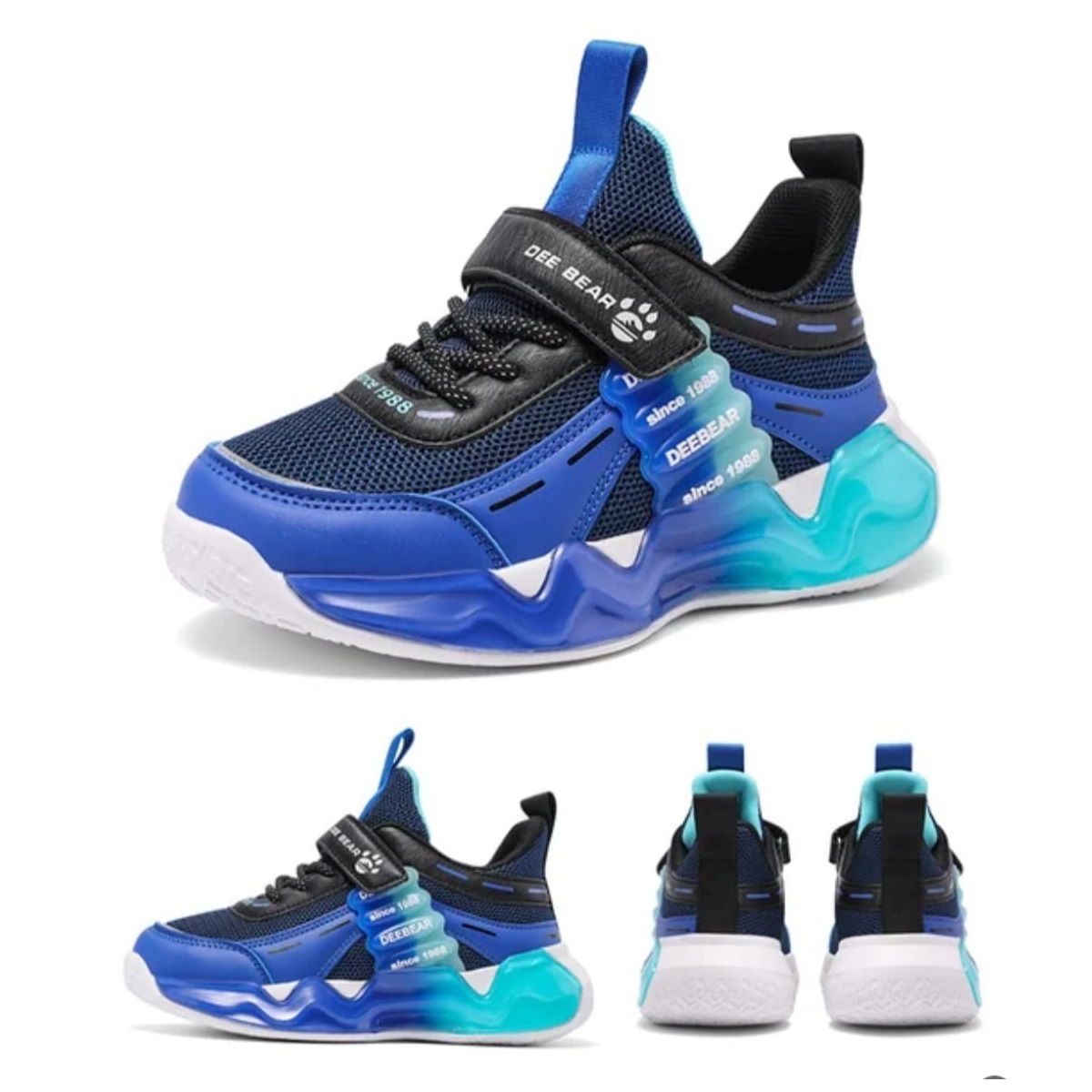 TOPBABY - Zapatillas Urbanas Para Niños Con Cierre de Velcro Azul Negro