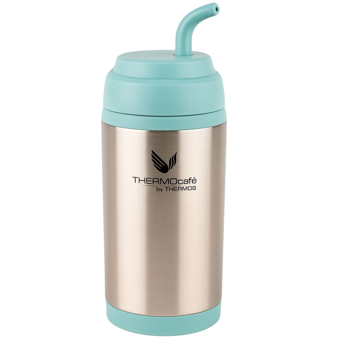 THERMOS - Vaso Térmico MUG para Mate de Acero Inoxidable Aqua 400ML+Bombilla.