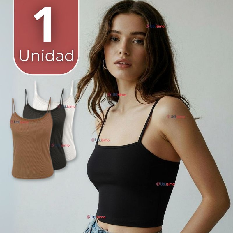UTILISIMO - Polera Camiseta Pabilo Básica Elástica Algodón Mujer Colores Surtidos