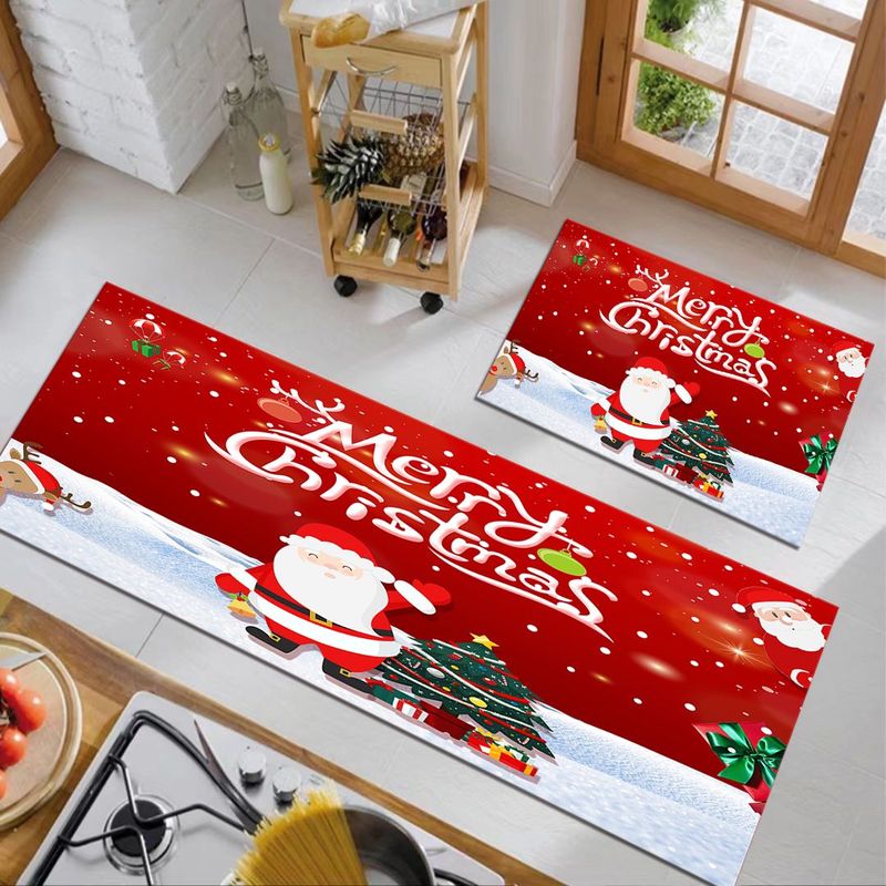 GENERICO - Pack de 2 Alfombras Para Cocina Diseños Navideños