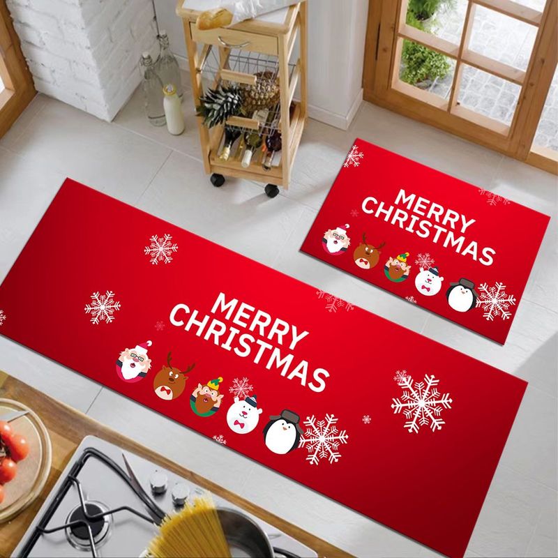 GENERICO - Pack de 2 Alfombras Para Cocina Diseños Navideños