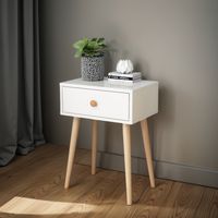 Velador Con Cajón 40x30x55cm Color Blanco