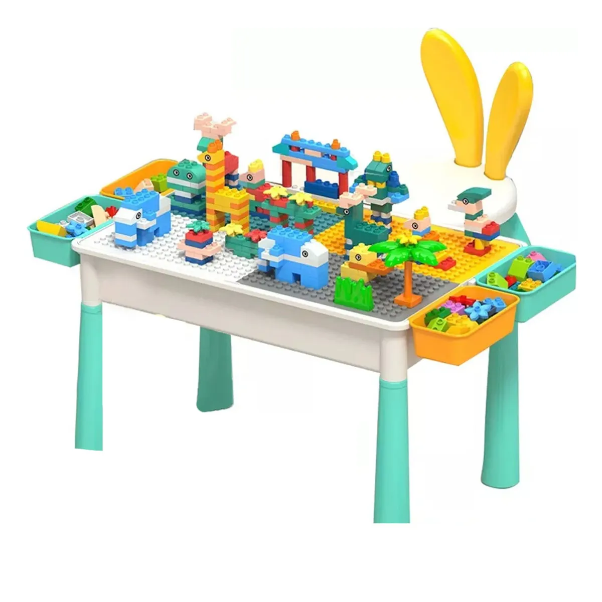 TOYUN TOYUN - Juego Incluye Bloques 300pc  Mesa  1 Silla 4 Cajas Latera