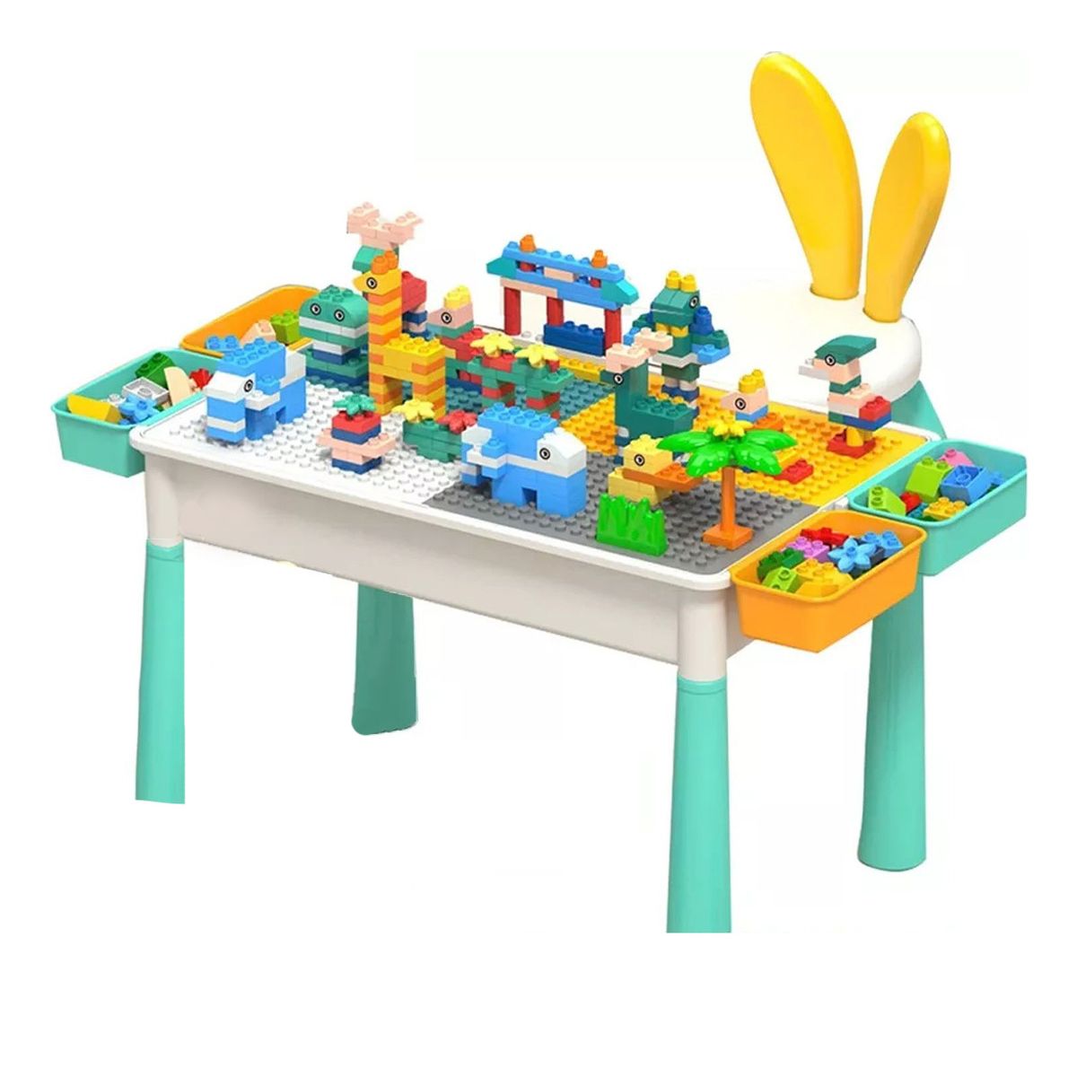 TOYUN TOYUN - Juego Incluye Bloques 300pc  Mesa  1 Silla 4 Cajas Latera