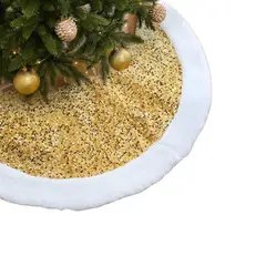 HAZ TU CLICK - Faldón Pie de Árbol Navideño 122 cm Premium Decorativo Dorado