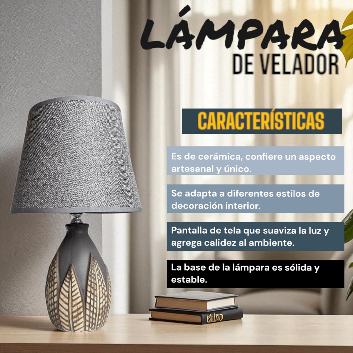 GENERICO - Pack Lamparas Velador Dormitorio Mesa Decorativa Minimalista Interior