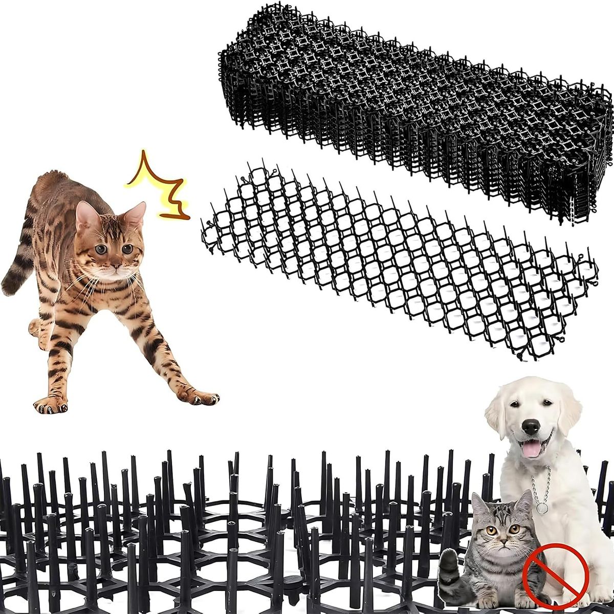 GENERICO - 13x49cm Alfombrilla Disuasoria Para Gatos 5pcs Para Sofás