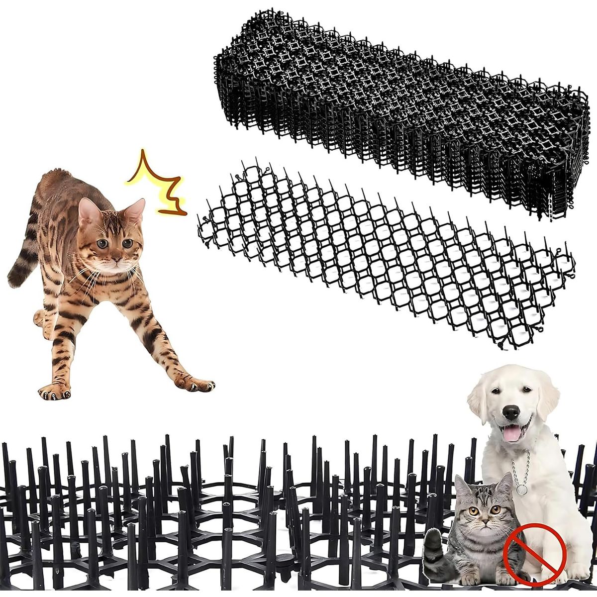 GENERICO - 13x49cm Alfombrilla Disuasoria Para Gatos 5pcs Para Sofás