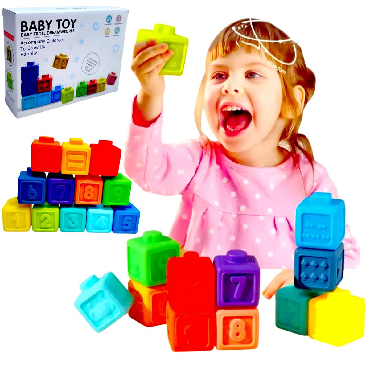 GENERICO - Juego Sensorial Educativo Cubos Apilables y Encajes