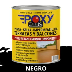 EPOXY - TERRAZAS Y BALCONES- Pinta Sella e Impermeabiliza - GALON NEGRO