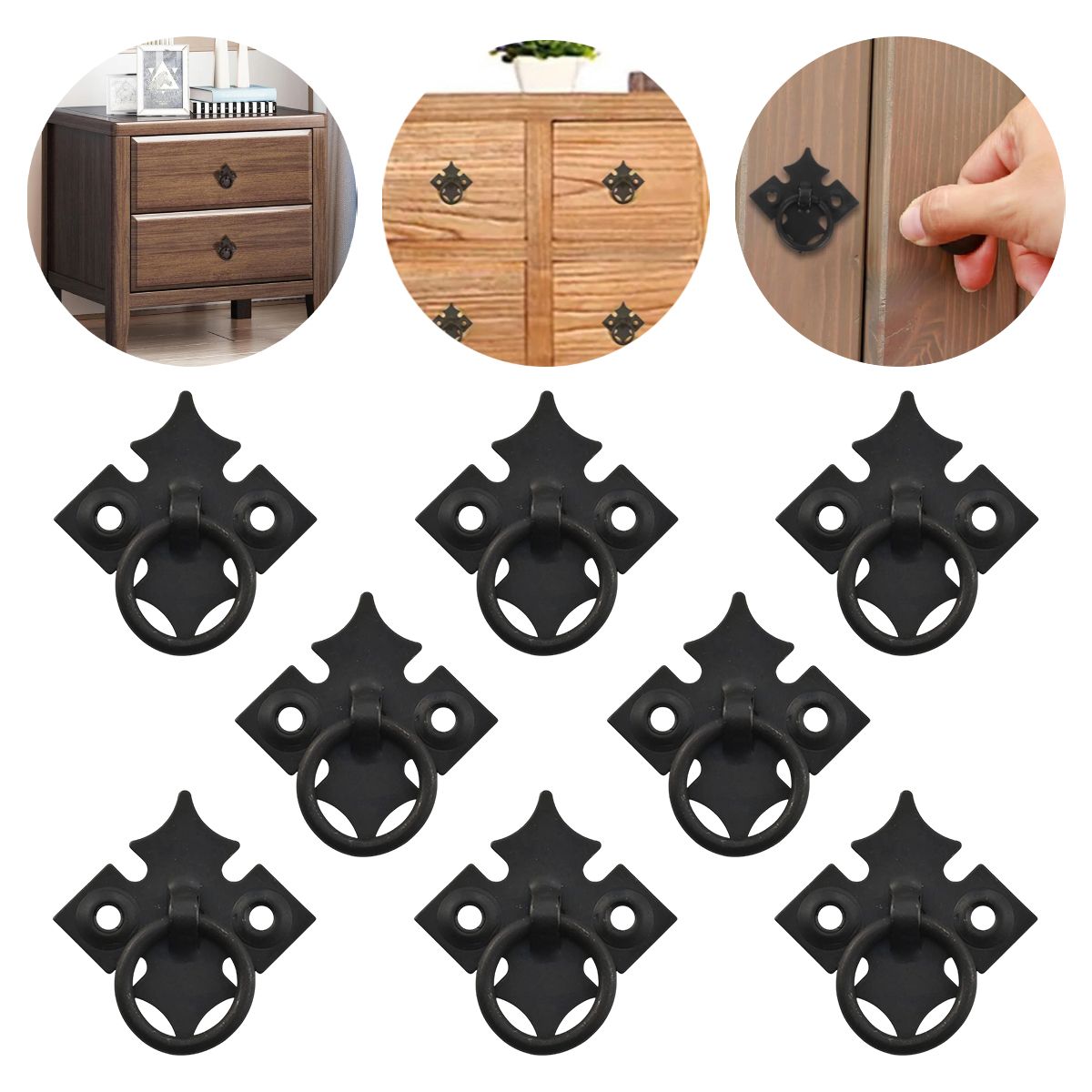 Hierro Artesanal 8 Piezas Juego De Manijas De Muebles, marca ATURE - Foto Principal