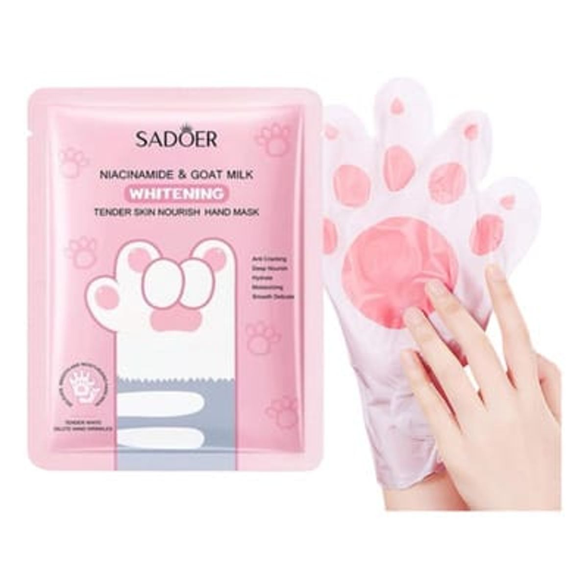 GENERICO - Mascarillas Para Manos Blanqueadora Patita De Gato 3 unidades