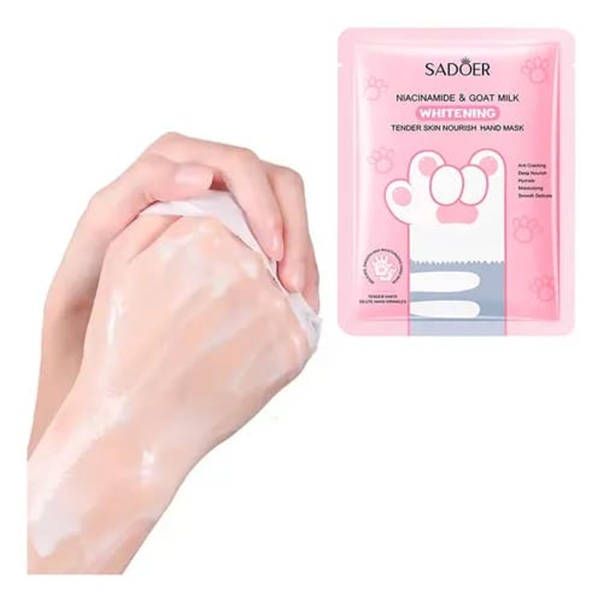 GENERICO - Mascarillas Para Manos Blanqueadora Patita De Gato 3 unidades