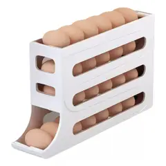 MOMO - Caja De Almacenamiento Huevos Deslizante Para Refrigerador Color Blanco