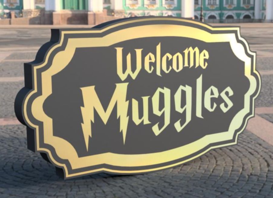 GENERICO Letrero de Muggles- Decoración Harry Potter | falabella.com