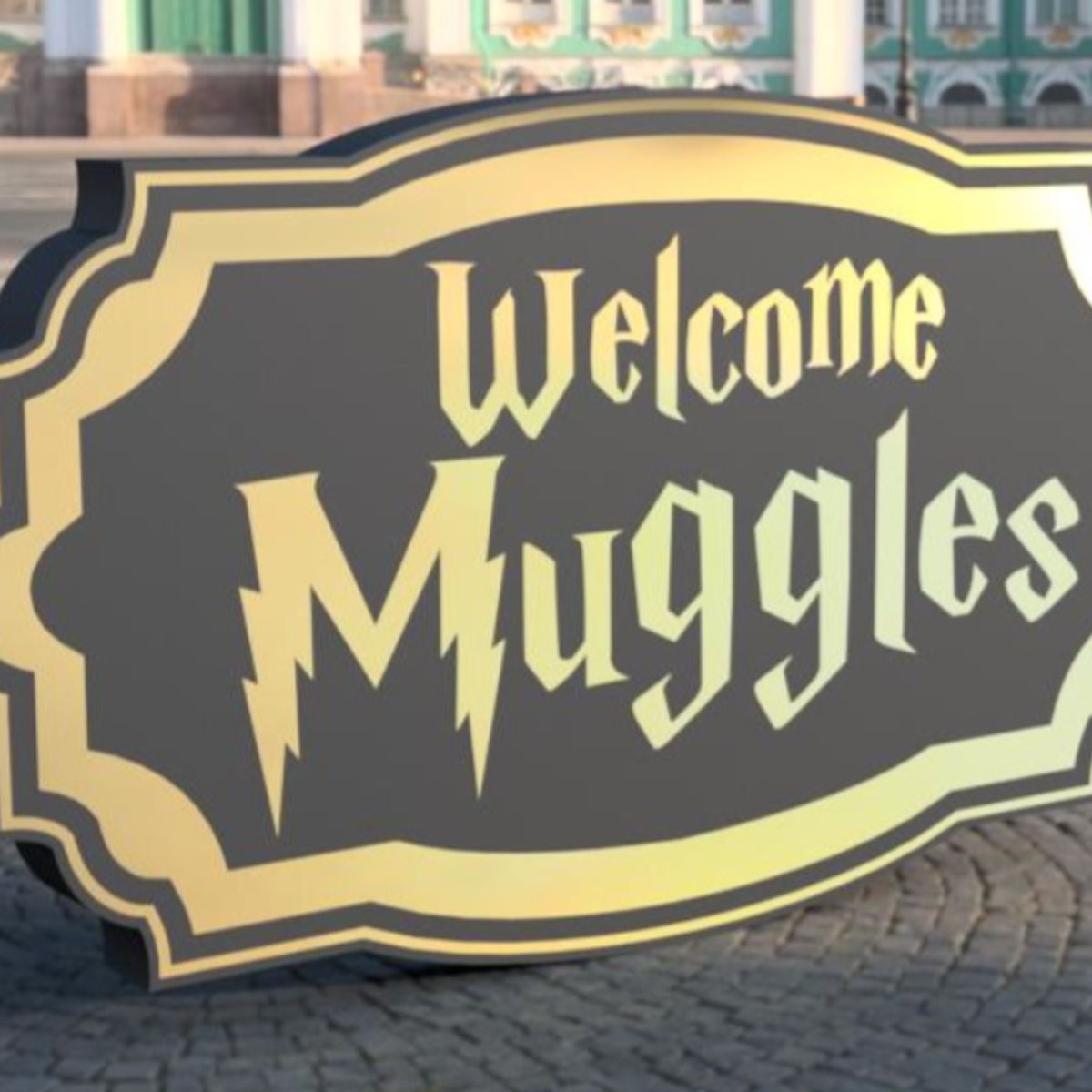 GENERICO - Letrero de Muggles- Decoración Harry Potter