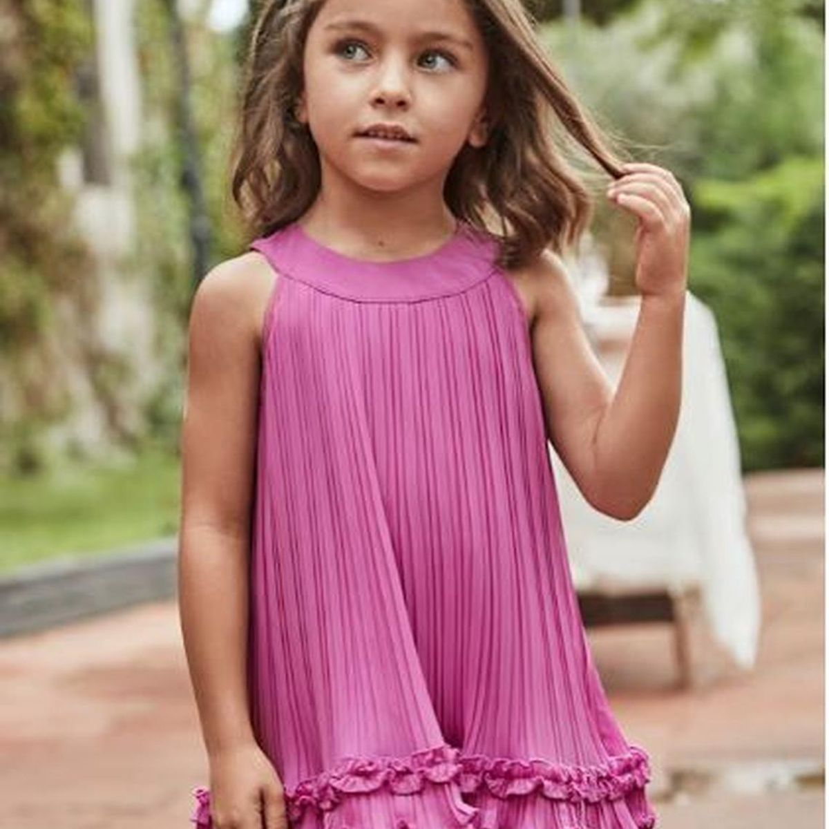 MAYORAL - Vestido plisado con ruedo niña