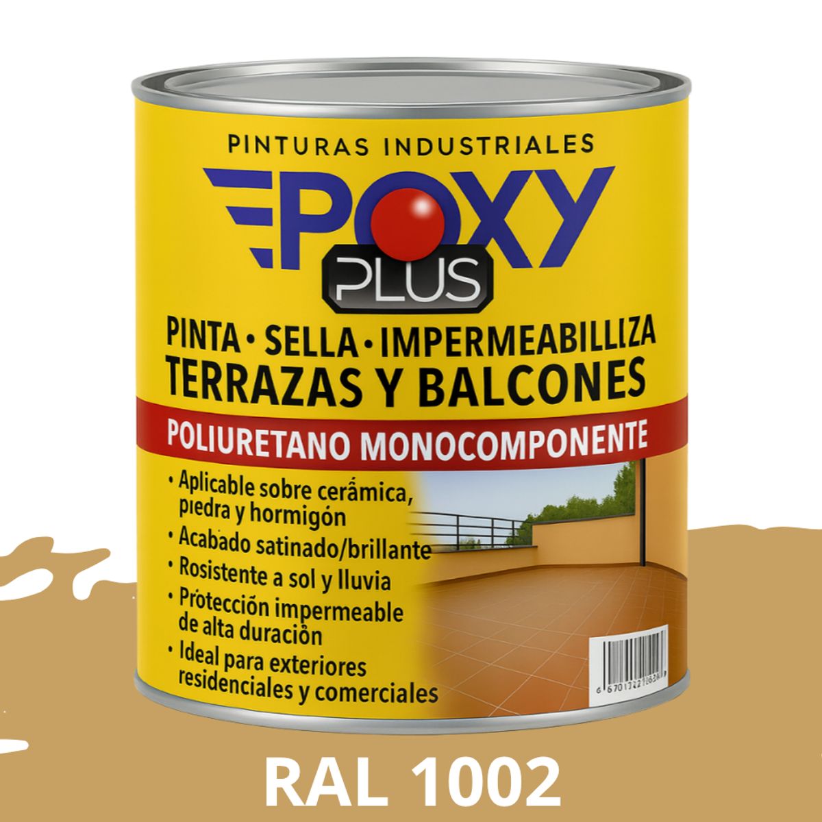 EPOXY - TERRAZAS Y BALCONES- Pinta Sella e Impermeabiliza - RAL 1002
