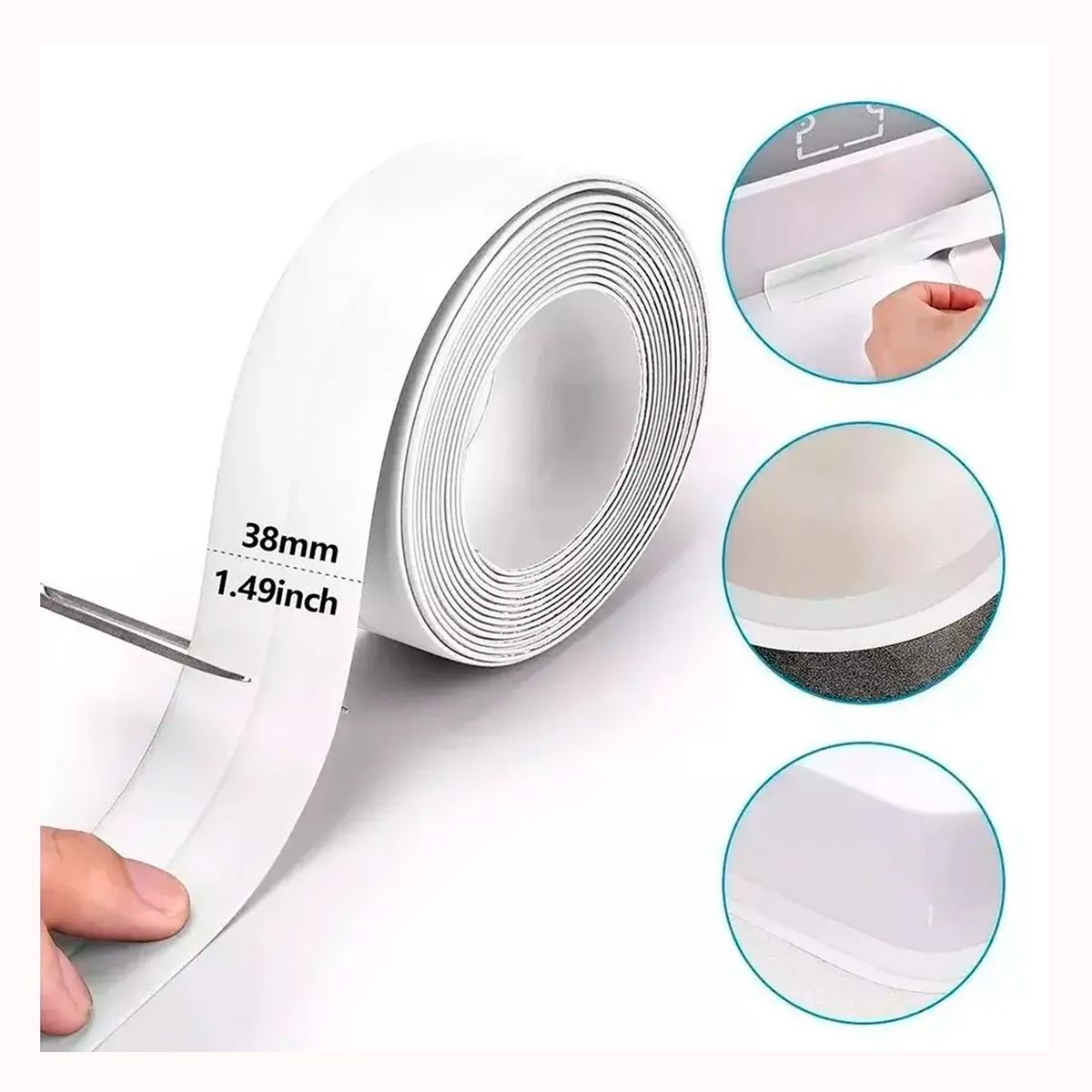 GENERICO - Cinta para sellado baño impermeable ducha calafateo tira adhesiva