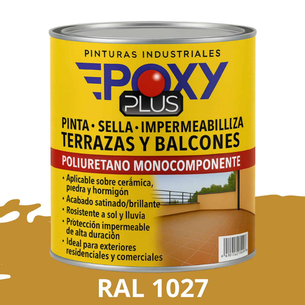 EPOXY - TERRAZAS Y BALCONES- Pinta Sella e Impermeabiliza - RAL 1027