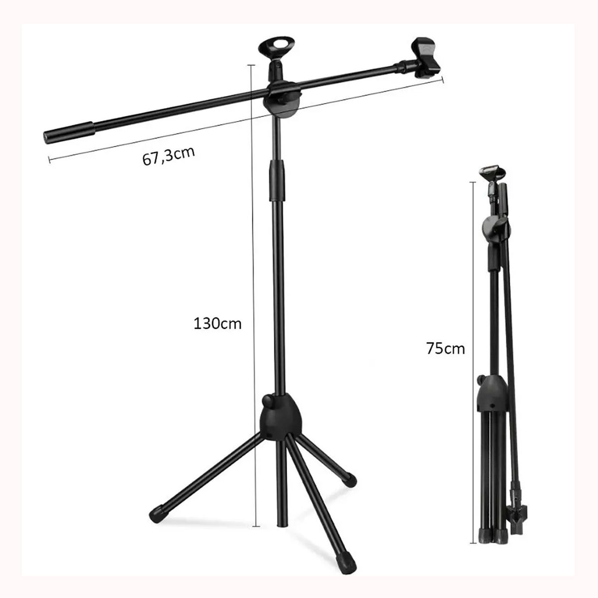 GENERICO - Soporte con brazo para micrófono atril de micrófono 2en1