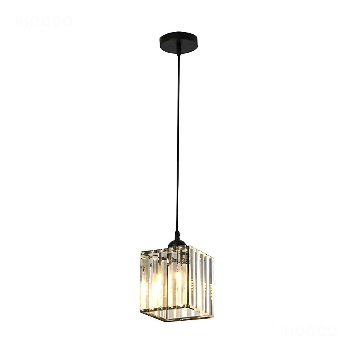 TNAKIEX - Lámpara Colgante Lámpara De Techo Cristal Moderna Decorativa-Negro