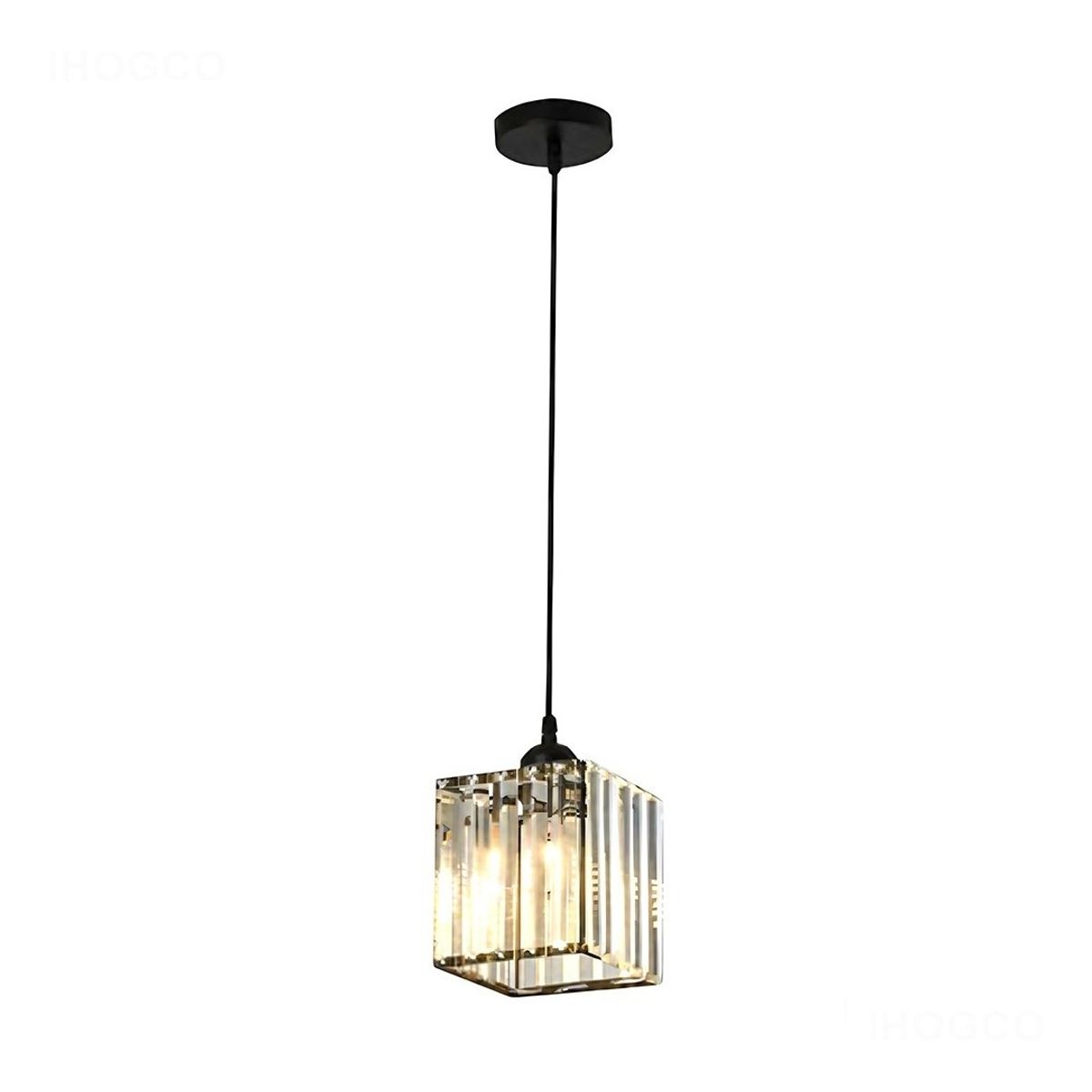 TNAKIEX - Lámpara Colgante Lámpara De Techo Cristal Moderna Decorativa-Negro