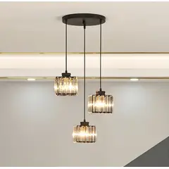 TNAKIEX - Lámpara Colgante Lámpara De Techo Cristal Moderna Decorativa-Negro