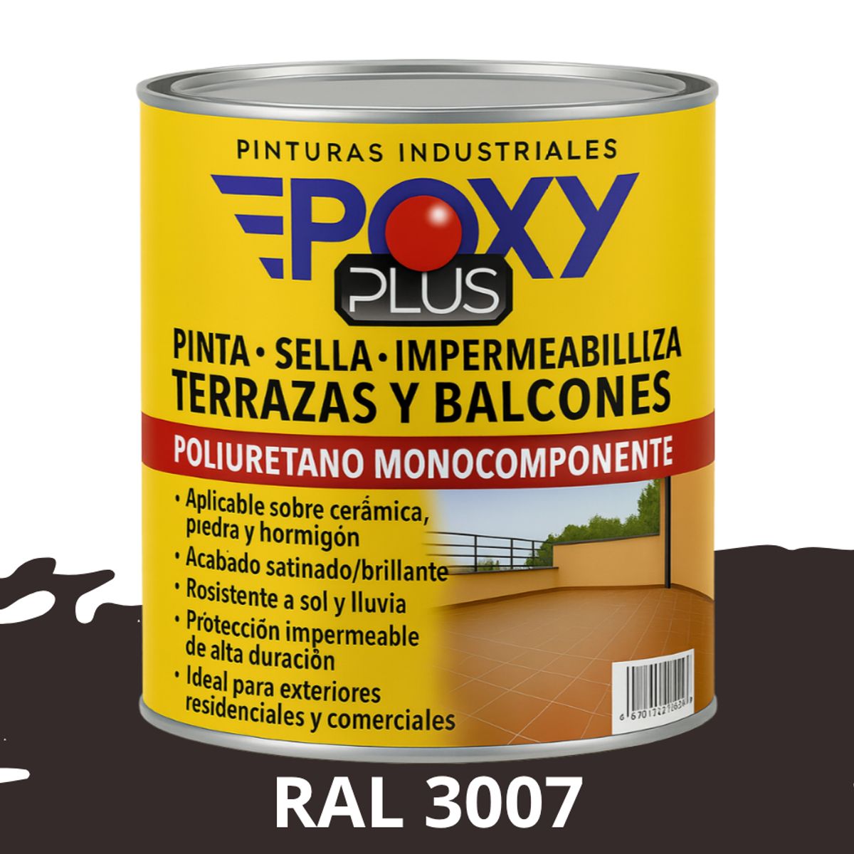 EPOXY - TERRAZAS Y BALCONES- Pinta Sella e Impermeabiliza - RAL 3007
