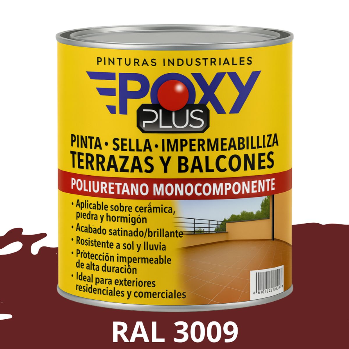 EPOXY - TERRAZAS Y BALCONES- Pinta Sella e Impermeabiliza - RAL 3009