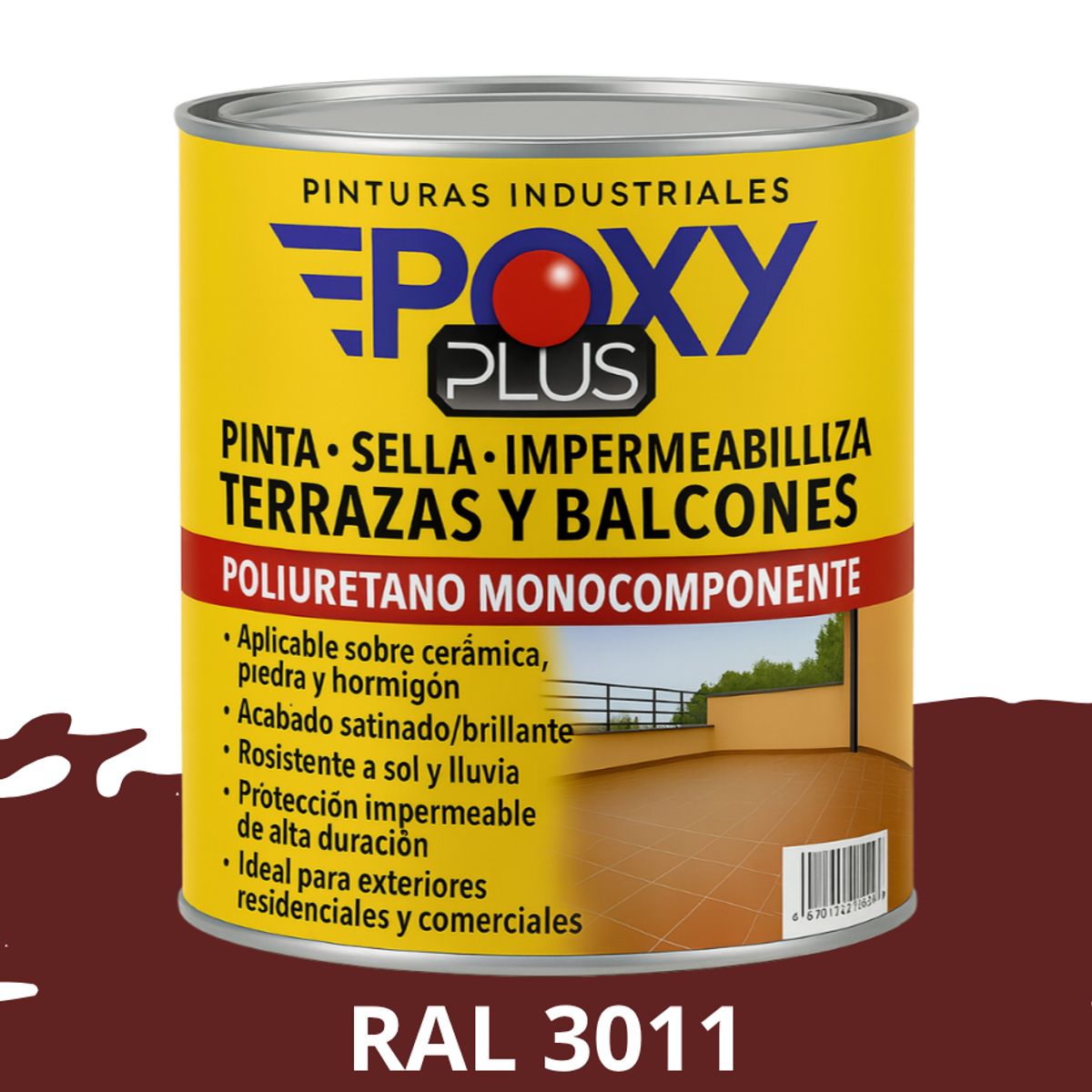 EPOXY - TERRAZAS Y BALCONES- Pinta Sella e Impermeabiliza - RAL 3011