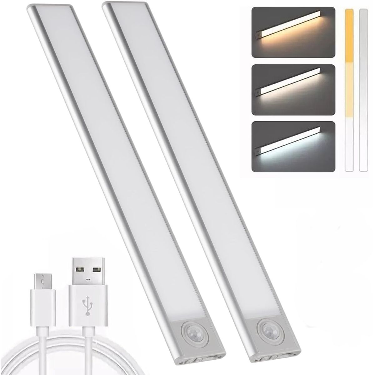 TNAKIEX - 2luz Clóset Barra Con Sensor Movimiento 40cm Lámpara Armario